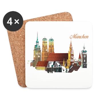 München - Untersetzer (4er-Set) - Weiß - Vorne