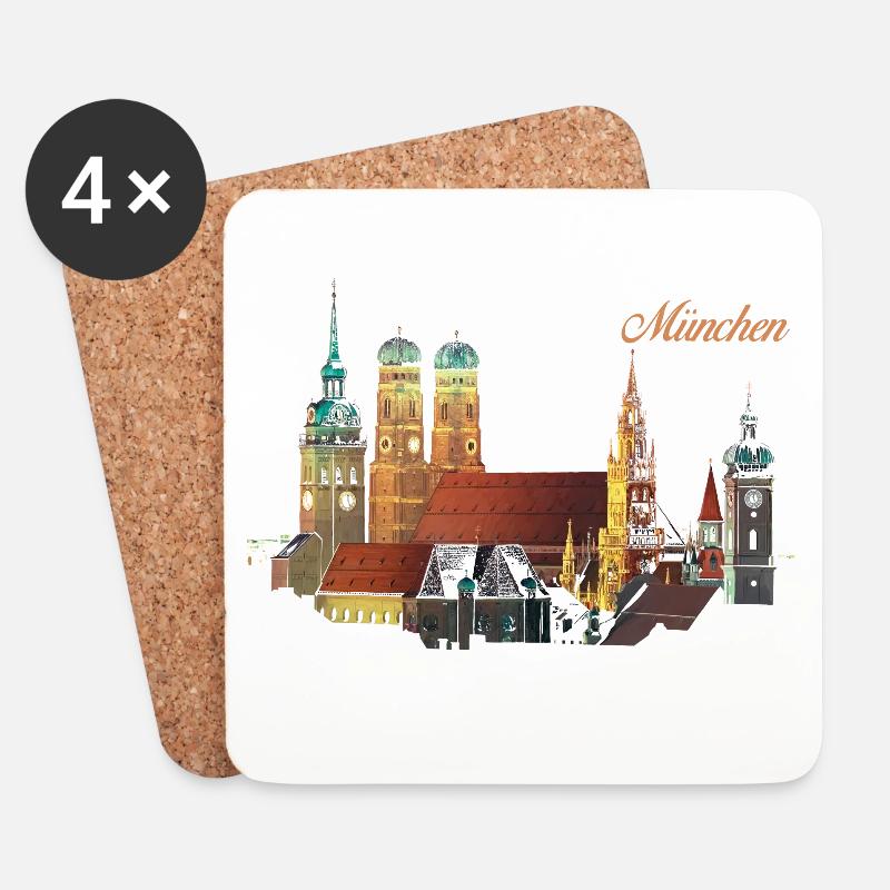 München - Untersetzer (4er-Set) - Weiß