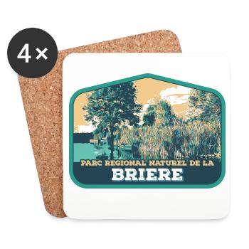 Brière Landscape Badge: Authentische Natur - Untersetzer (4er-Set) - Weiß - Vorne
