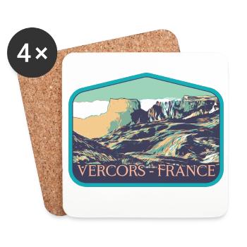 Vercors Regional Nature Park: Majestic Nature - Coasters (set of 4) - white - Front