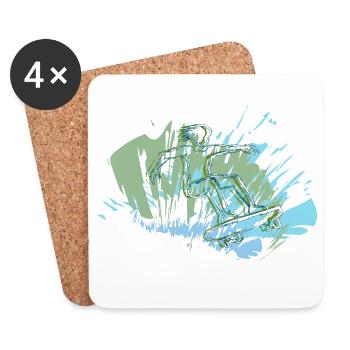 Skater - Untersetzer (4er-Set) - Weiß - Vorne