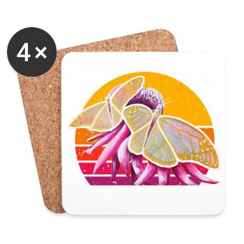 Butterfly Couple - Sonja Ariel von Staden - Coasters (set of 4) - white - Front