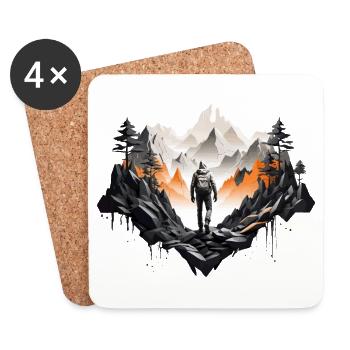 RANDONNÉE EN PLEIN AIR SURVIVAL, BUSHCRAFT, RANDONNEUR - Dessous de verre (lot de 4) - blanc - Devant