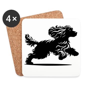 Cocker Spaniel - Dessous de verre (lot de 4) - blanc - Devant