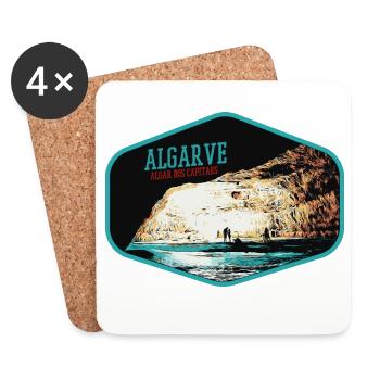 Algar dos Capitaes Höhle, Lagoa, Algarve - Untersetzer (4er-Set) - Weiß - Vorne