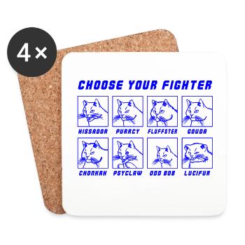Choose your Fighter  - Coasters (set of 4) - white - Front