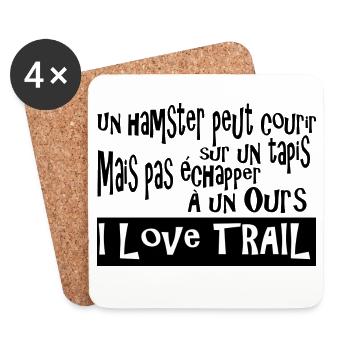 Trail Ours Hamster - Dessous de verre (lot de 4) - blanc - Devant