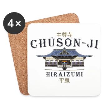 Japan Chuson-ji, Buddhist temple, Hiraizumi - Coasters (set of 4) - white - Front