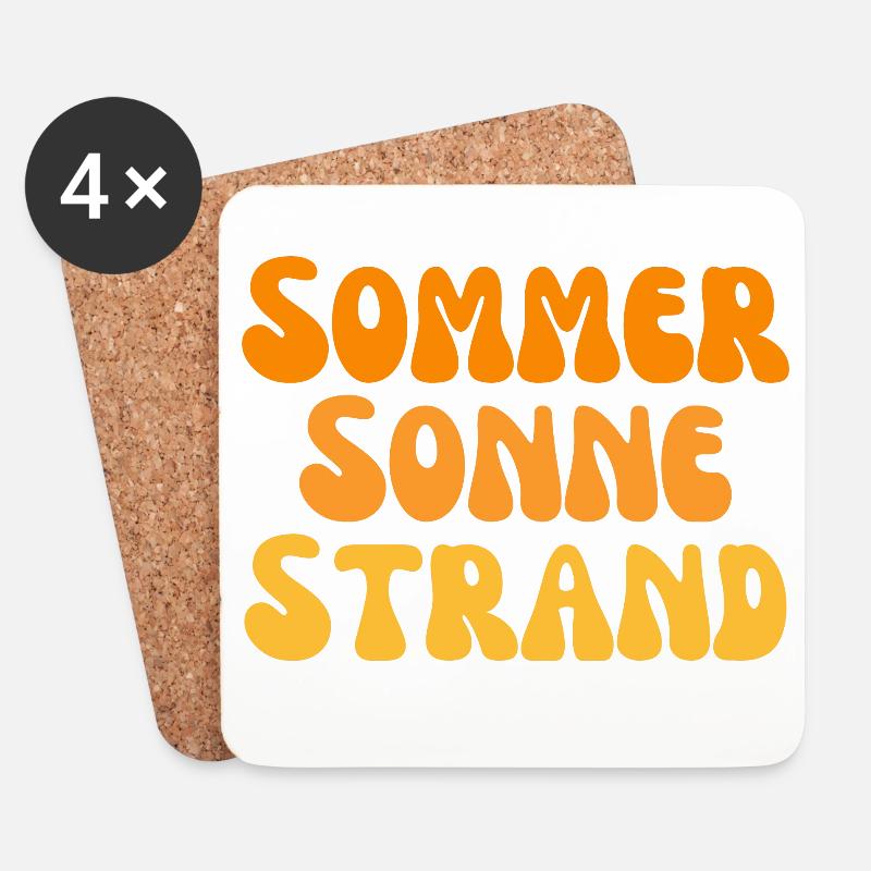 Summer Sun Beach Nectarine - Coasters (set of 4) - white