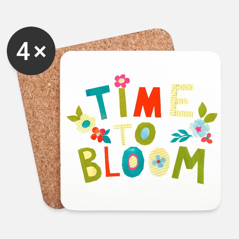 Time to bloom - Coasters (set of 4) - white