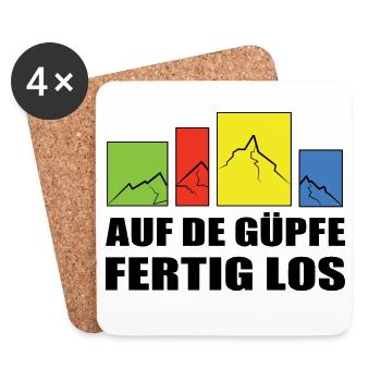 on the Güpfe get set, go-on the summits, get set, go - Coasters (set of 4) - white - Front