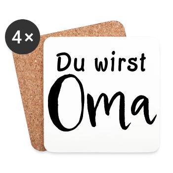 Du wirst Oma - Untersetzer (4er-Set) - Weiß - Vorne