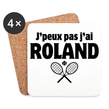 tennis, fan de tennis, match de tennis - Dessous de verre (lot de 4) - blanc - Devant