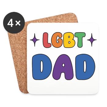LGBTQ-Pride-Monat - LGBT-Vater - Untersetzer (4er-Set) - Weiß - Vorne