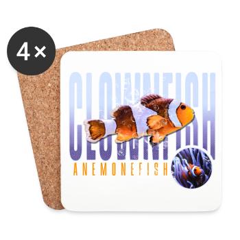 Clownfish Anemonefish - Coasters (set of 4) - white - Front