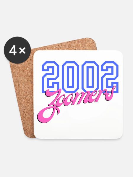 2002 Zoomers Sommer Retro Gradient Logo - Untersetzer (4er-Set) - Weiß