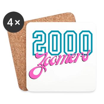 2000 Zoomers Summer Nostalgia Typography - Coasters (set of 4) - white - Front