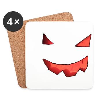 Pumpkin Face - Coasters (set of 4) - white - Front