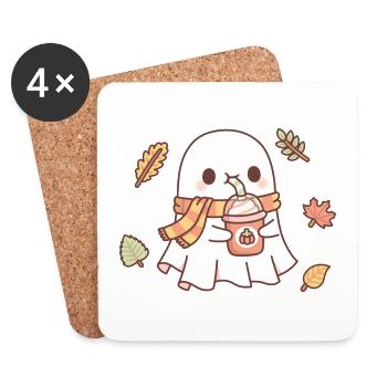 Süßer Geist Trinkt Kürbis Gewürz Latte Herbst - Untersetzer (4er-Set) - Weiß - Vorne