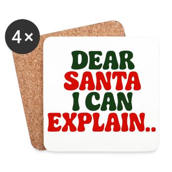 Dear Santa I Can Explain - Coasters (set of 4) - white - Front