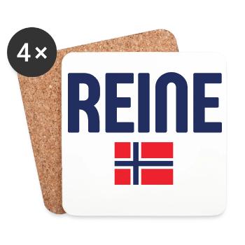 Reine-Norway Flag Design - Coasters (set of 4) - white - Front