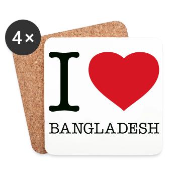 I LOVE BANGLADESH - Coasters (set of 4) - white - Front