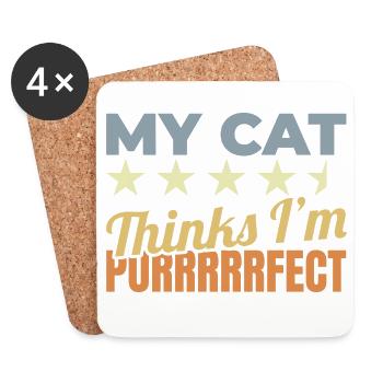 My Cat Thinks I'm Purrrrrfect - Untersetzer (4er-Set) - Weiß - Vorne