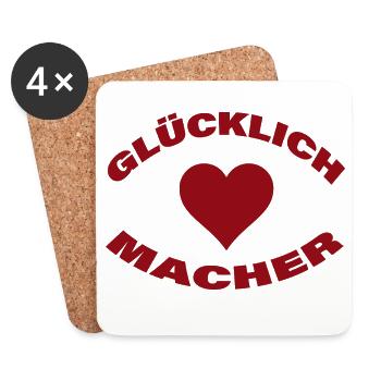 HAPPINESS MAKER - Coasters (set of 4) - white - Front