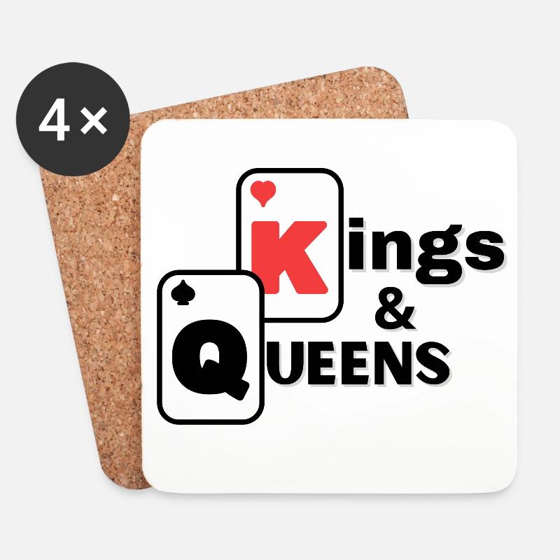 Karten, Poker, Kartenspiele - Untersetzer (4er-Set) - Weiß