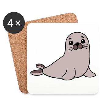 Seal seal - Coasters (set of 4) - white - Front