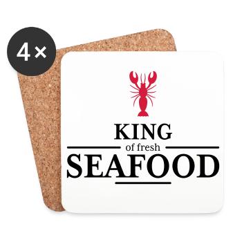 roi des fruits de mer - Dessous de verre (lot de 4) - blanc - Devant