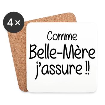 Comme Belle-Mère j'assure !! - Dessous de verre (lot de 4) - blanc - Devant