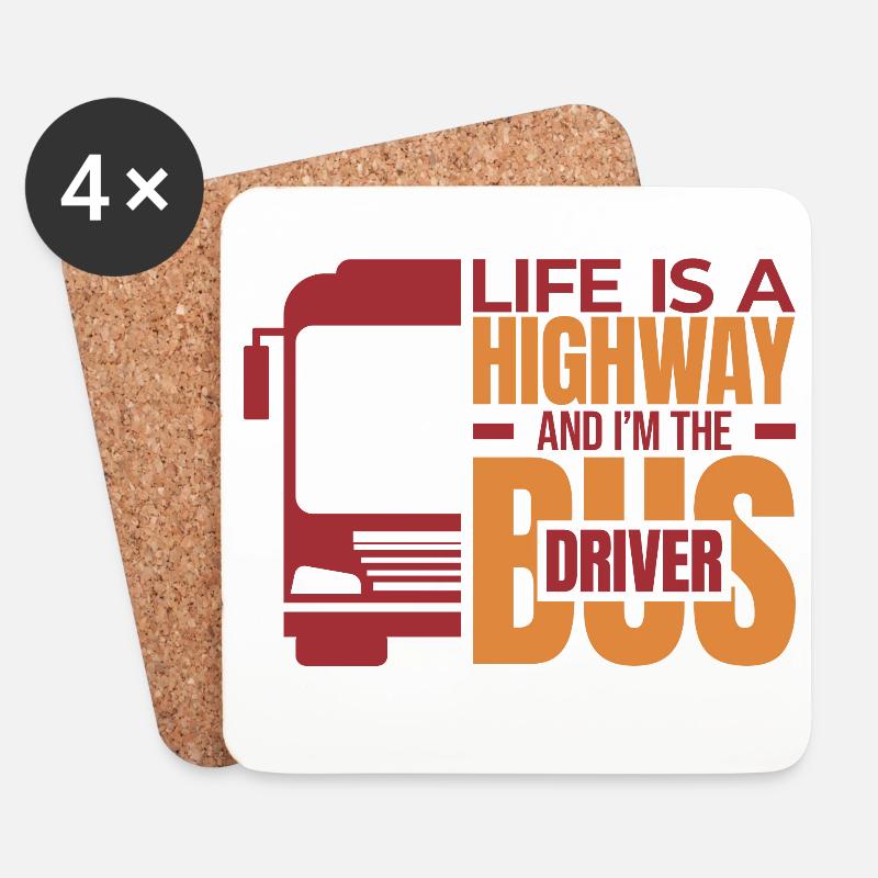 Tiefgründiger Busfahrer Spruch - Untersetzer (4er-Set) - Weiß