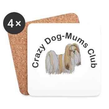 fou DogMoms Club Lhassa Apso - Dessous de verre (lot de 4) - blanc - Devant