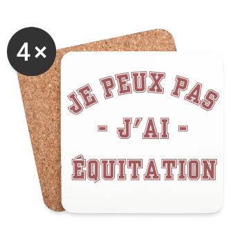 Je peux pas j'ai Équitation - Dessous de verre (lot de 4) - blanc - Devant