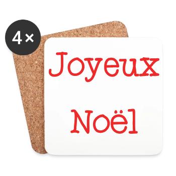 CHRISTMAS. MERRY CHRISTMAS. FIR. HAPPY NEW YEAR - Coasters (set of 4) - white - Front