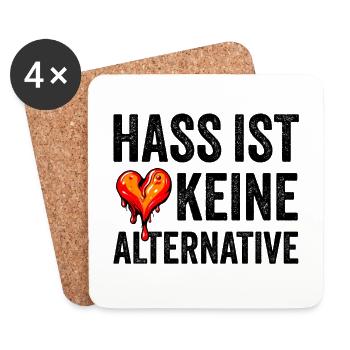 Hass ist keine Alternative - Untersetzer (4er-Set) - Weiß - Vorne