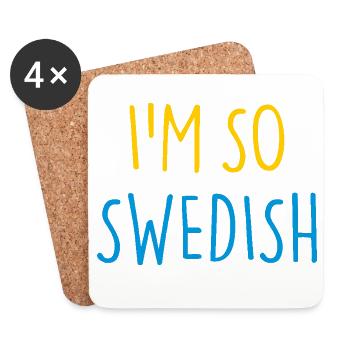 JE SUIS TELLEMENT SUÉDOIS SUÈDE Schweden - Dessous de verre (lot de 4) - blanc - Devant