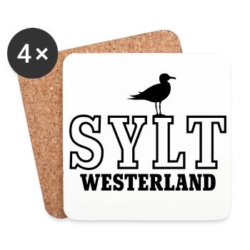 Sylt Westerland - Untersetzer (4er-Set) - Weiß - Vorne