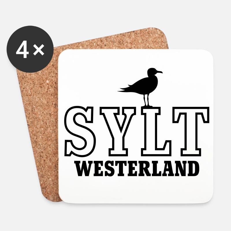 Sylt Westerland - Untersetzer (4er-Set) - Weiß