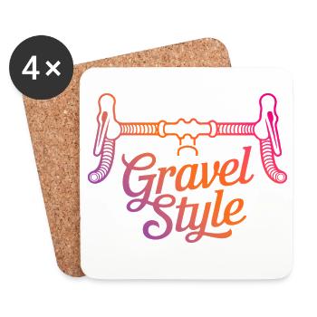 Gravel style - retro gravel bike handlebar - Coasters (set of 4) - white - Front