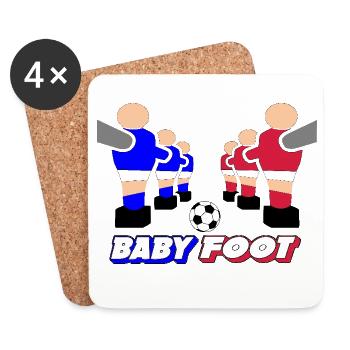 Baby foot - Dessous de verre (lot de 4) - blanc - Devant