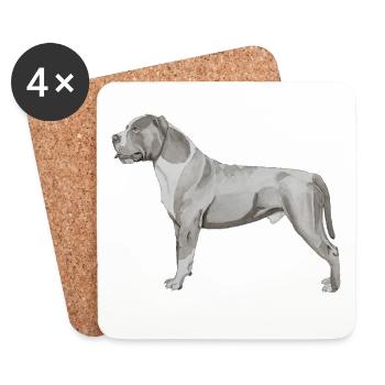 Staffordshire Bull Terrier - Coasters (set of 4) - white - Front