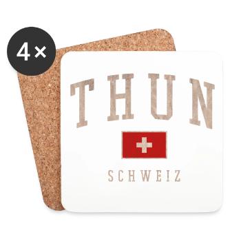 Logo vintage de Thun Suisse - Dessous de verre (lot de 4) - blanc - Devant