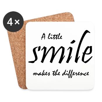 Un petit sourire fait la différence - Dessous de verre (lot de 4) - blanc - Devant