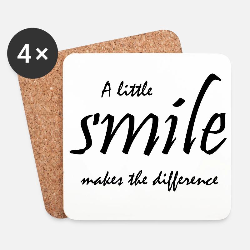 A little smile makes the difference - Coasters (set of 4) - white