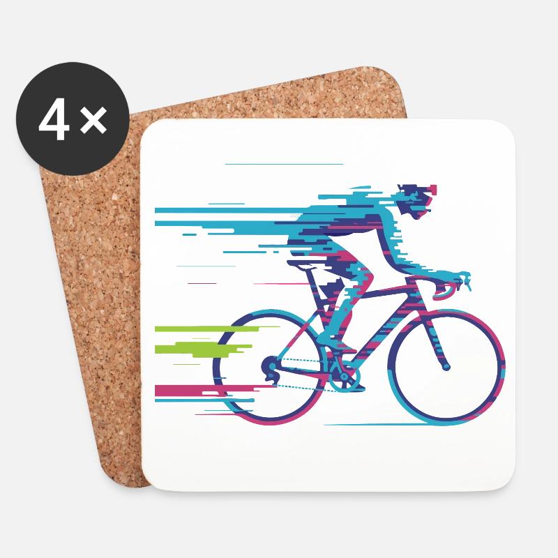 Evolve Your Ride – Glitch Cycling Concept - Untersetzer (4er-Set) - Weiß