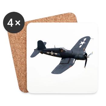 F4U Corsair - Coasters (set of 4) - white - Front