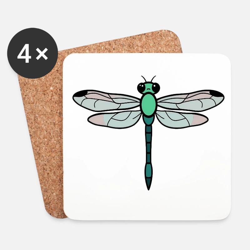 Libelle - Untersetzer (4er-Set) - Weiß