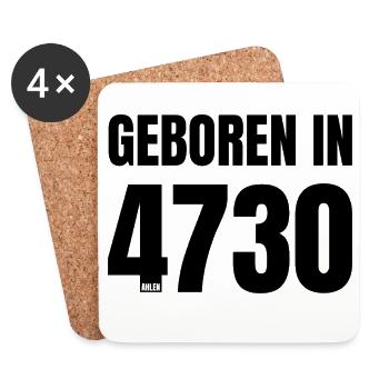 Design 17 – Geboren in 4730 - Untersetzer (4er-Set) - Weiß - Vorne